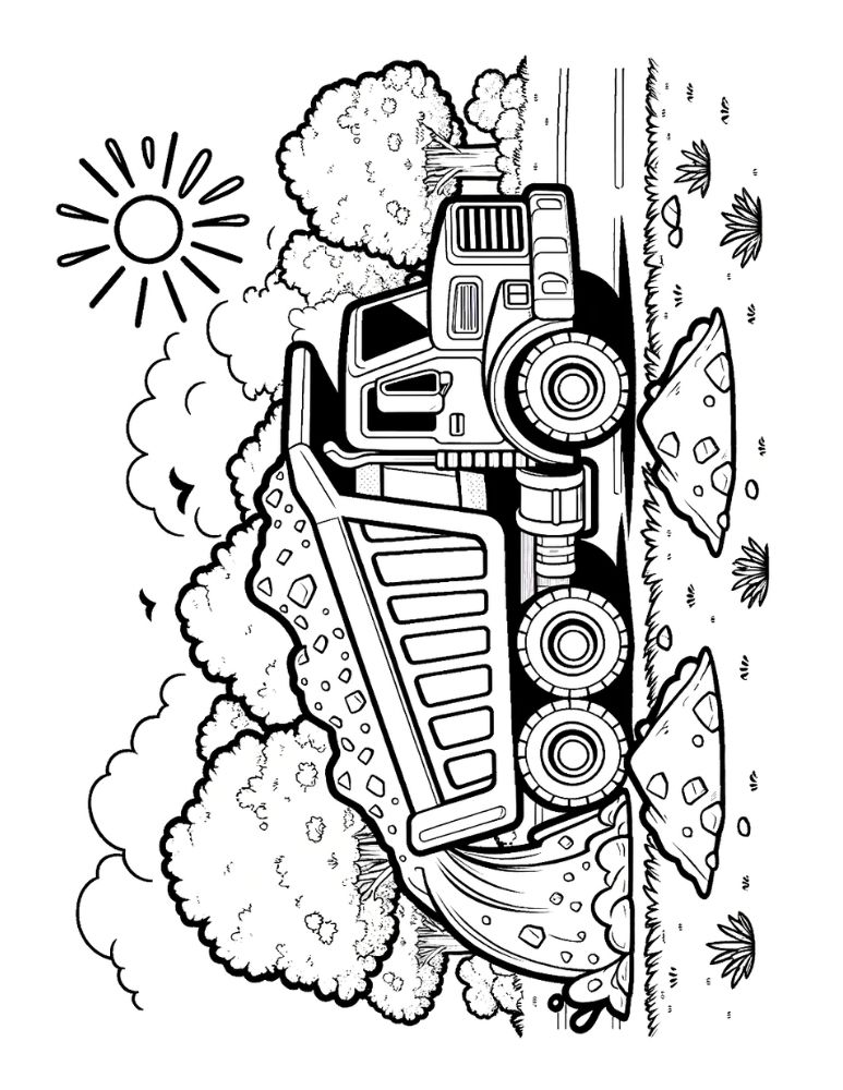 Free dump truck coloring pages for kids