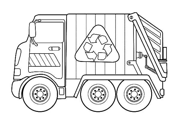 Transportation garbage truck coloring pages