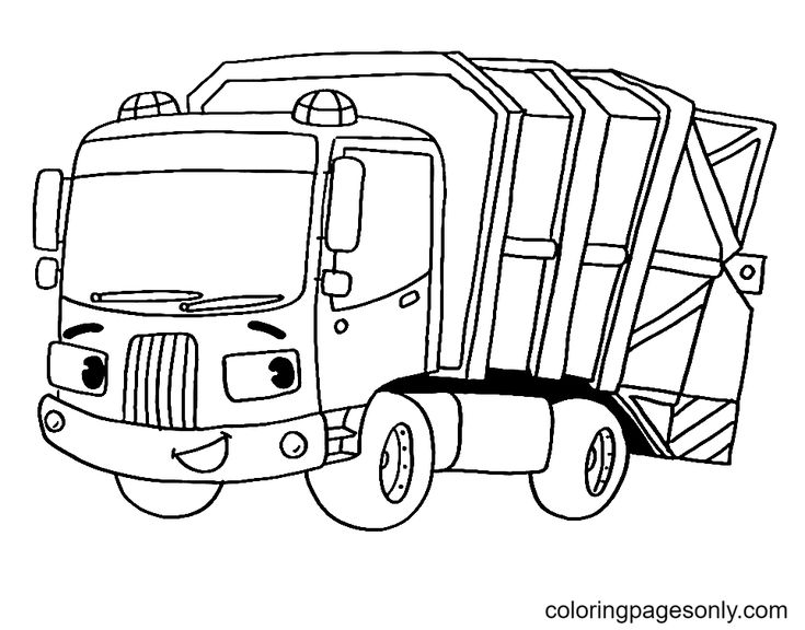 Garbage truck coloring pages