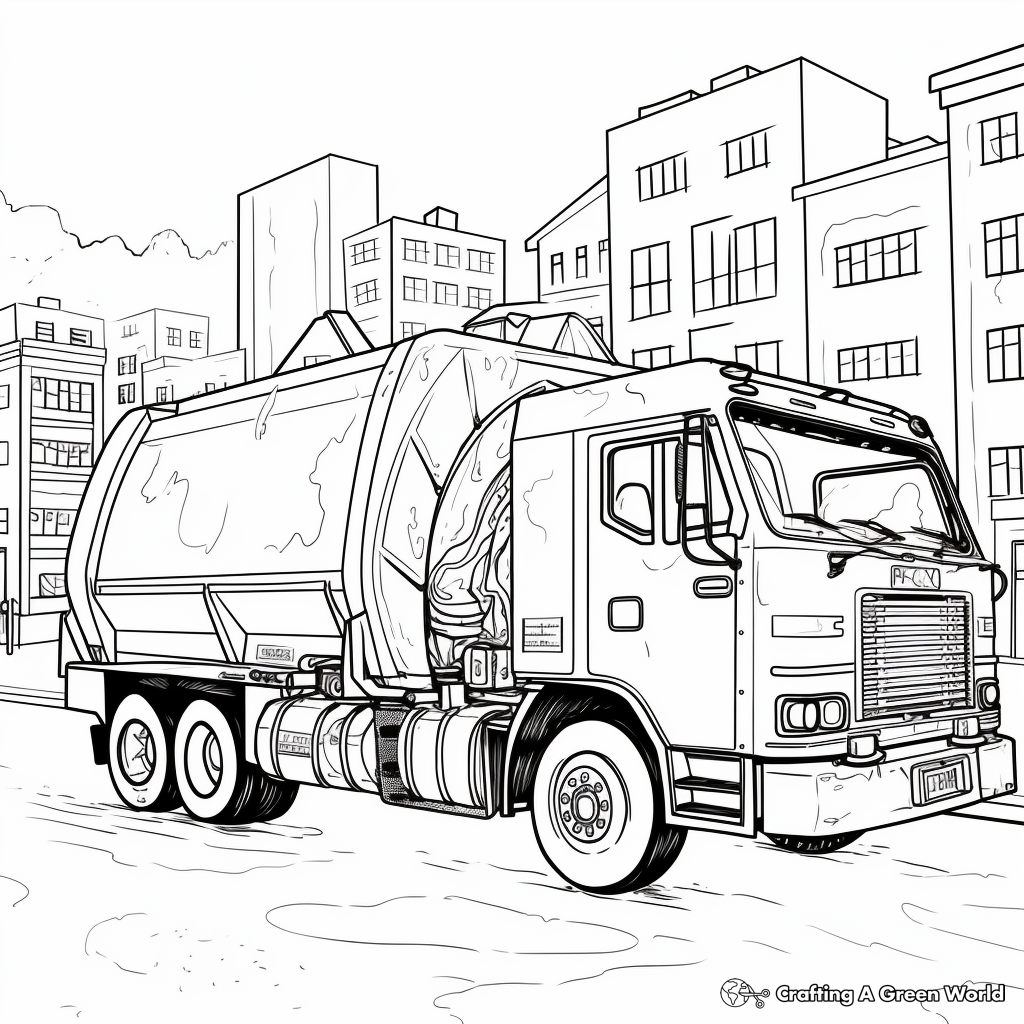 Garbage truck coloring pages