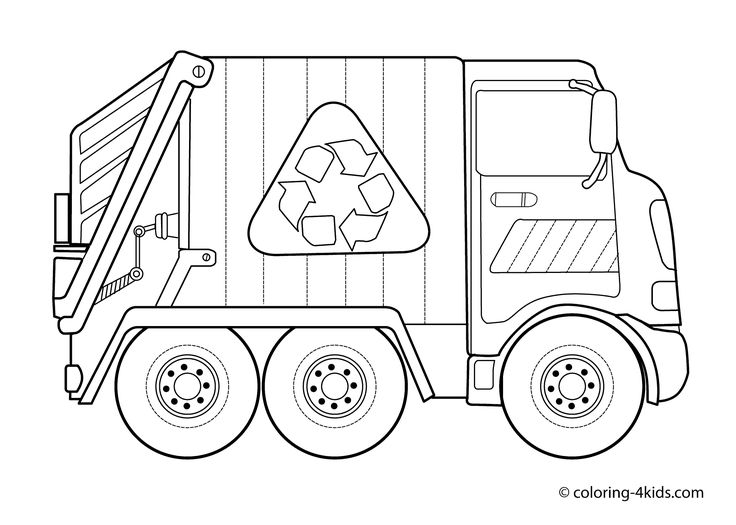 Garbage truck â coloring pages for kids truck coloring pages garbage truck coloring pages