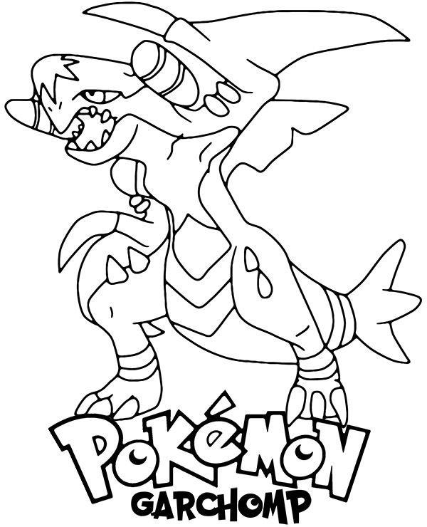 Garchomp coloring page pokemon