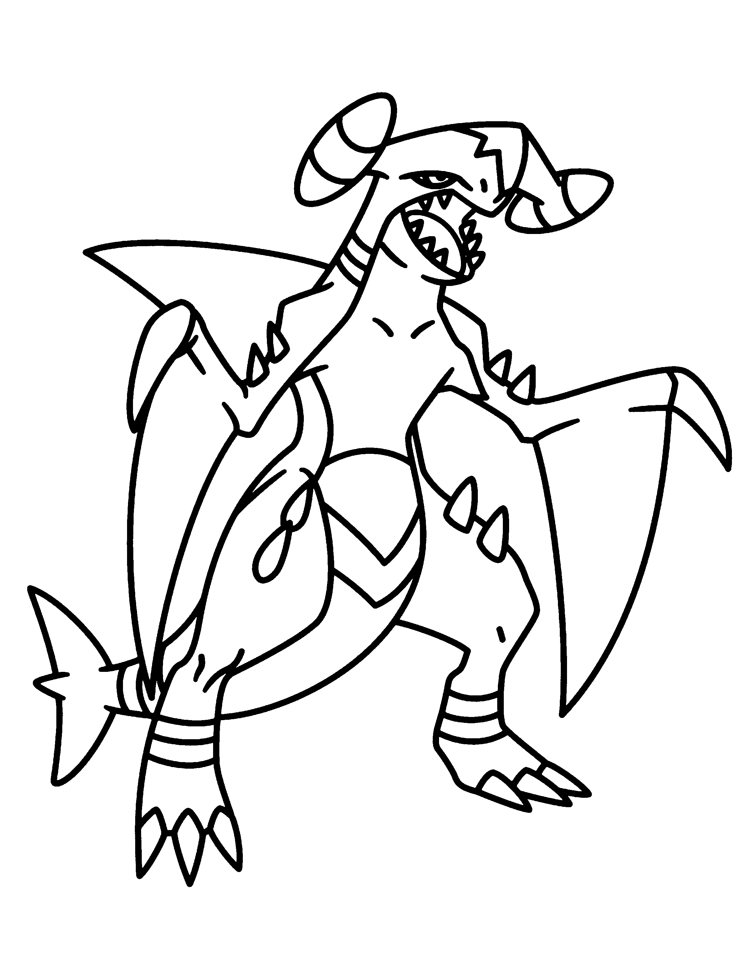 Garchomp pokemon coloring page