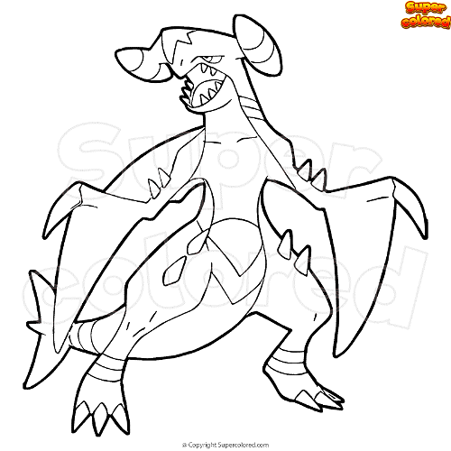 Coloring page pokemon garchomp