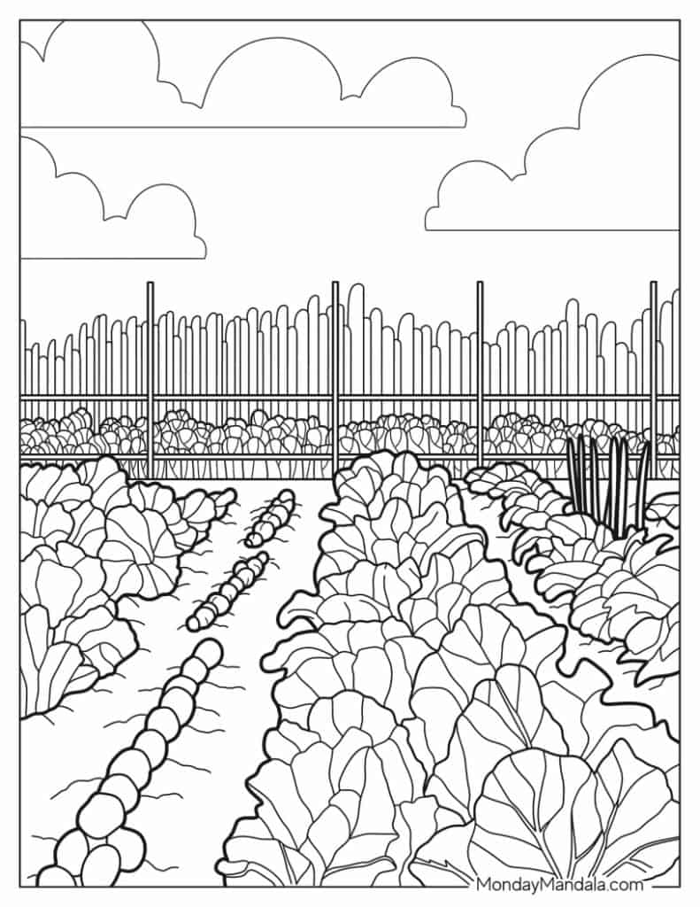 Garden coloring pages free pdf printables