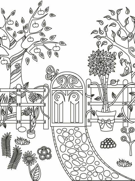 Print garden image coloring page