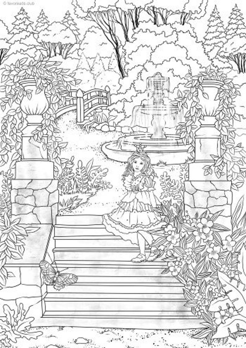 Magic garden printable adult coloring page from favoreads coloring book pages for adults and kids coloring sheets coloring designs