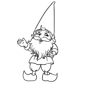 Cute cartoon garden gnome vector illustration outlined for coloring book vector