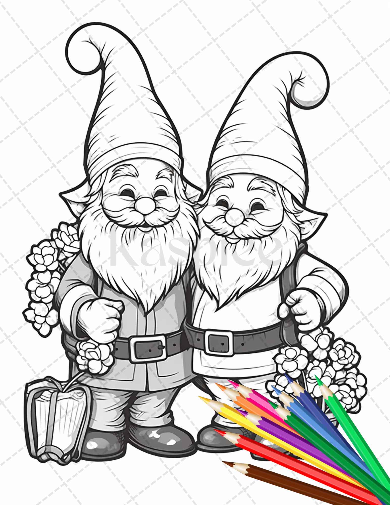 Gnome love coloring pages printable for adults grayscale coloring â coloring