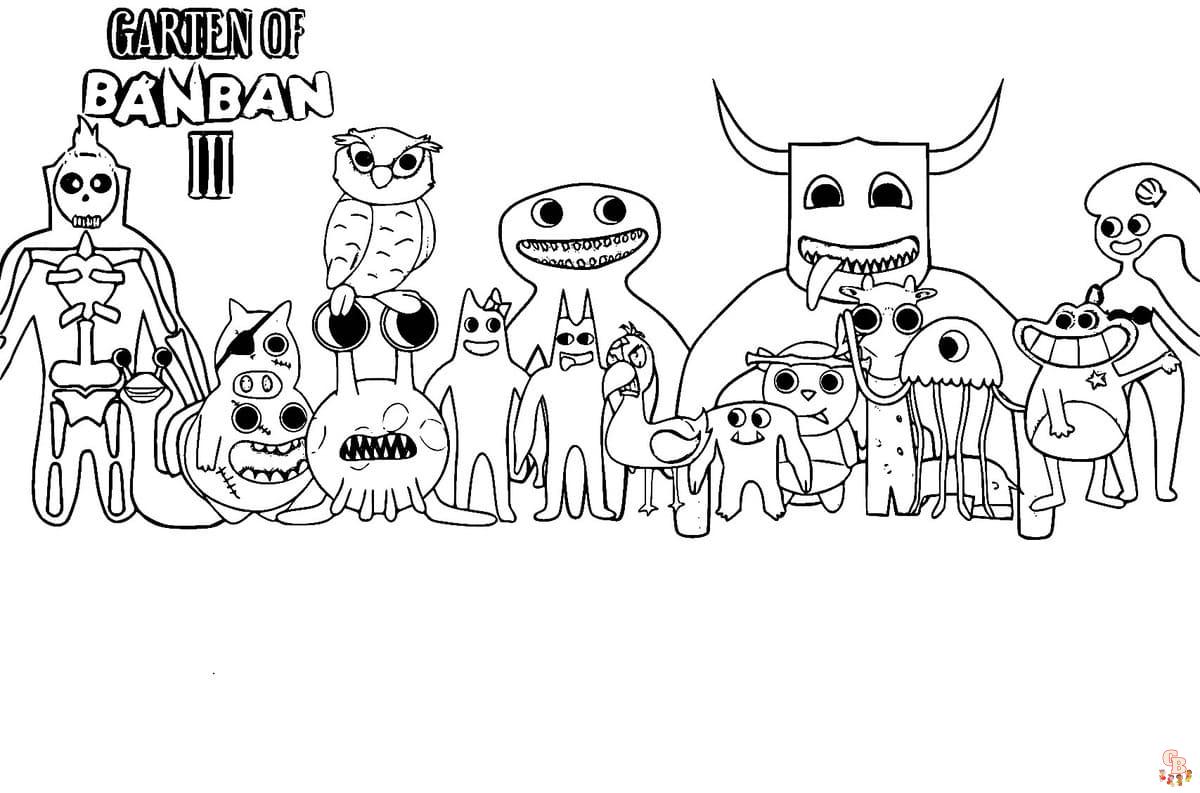 Printable garten of banban coloring pages free new update