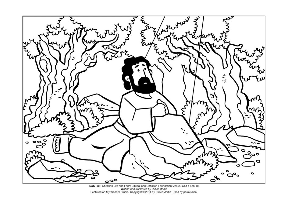 Coloring page in the garden of gethsemane my wonder studio