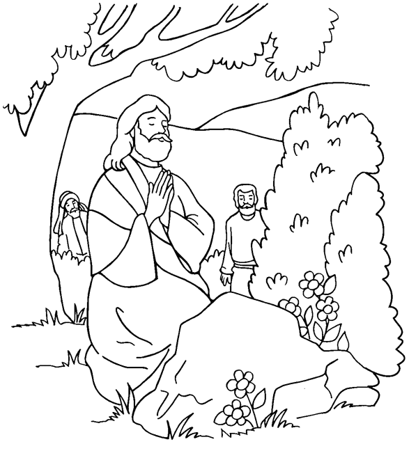 Jesus praying in the garden jesus coloring pages bible coloring pages sunday school coloring pages