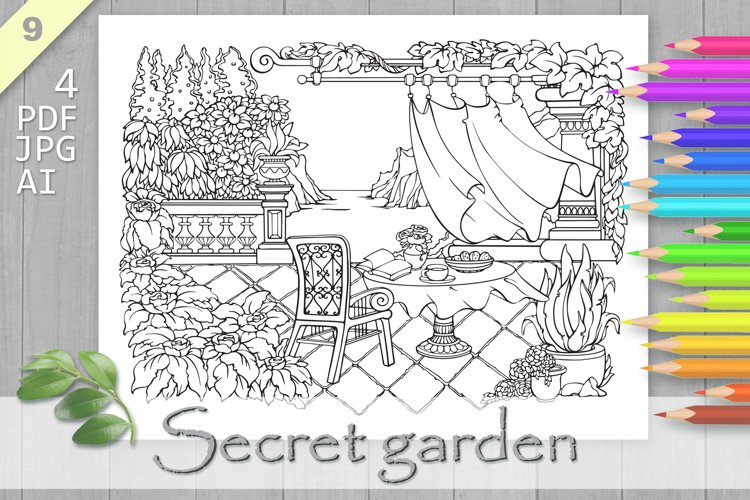 Secret garden coloring page printable adult