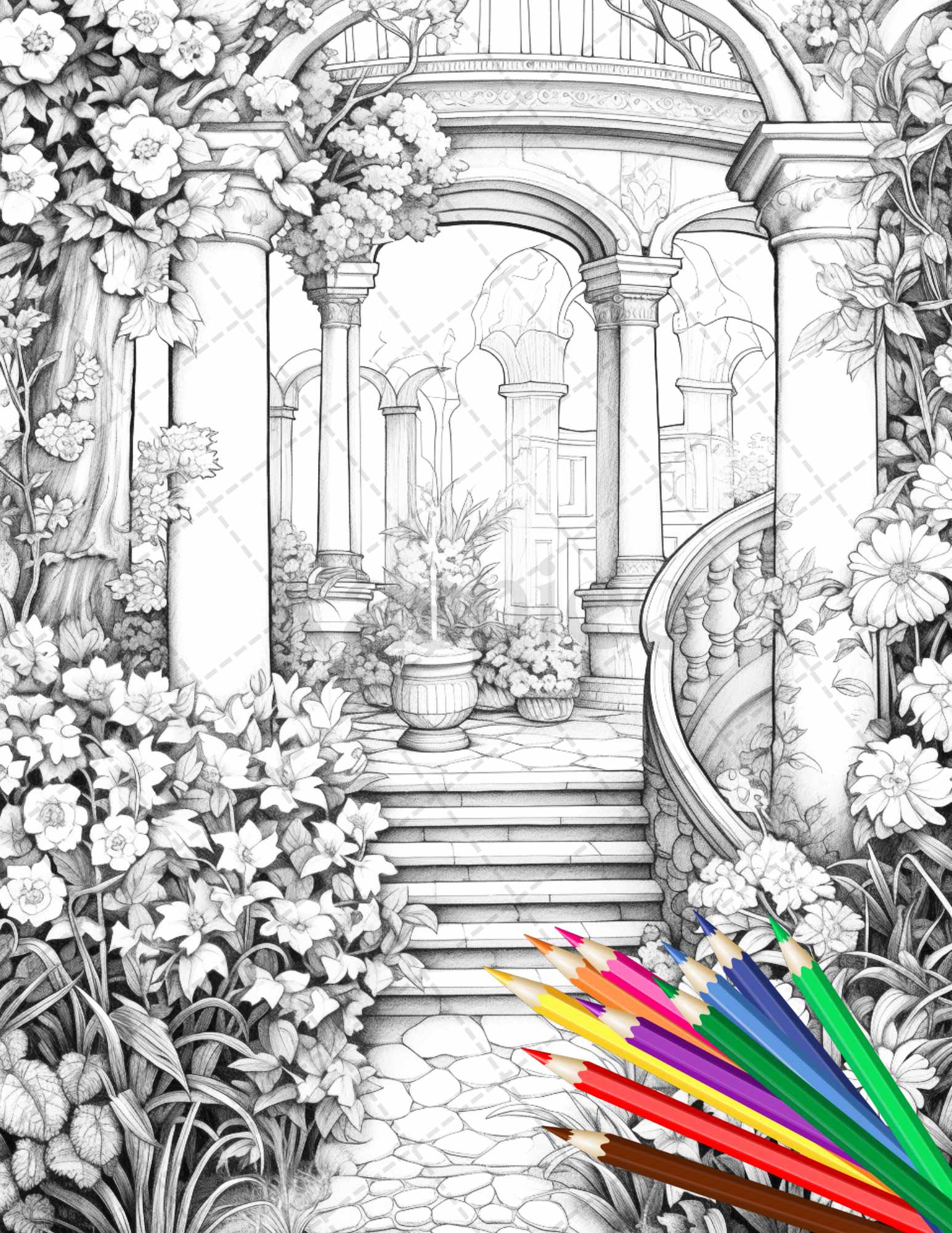 Secret garden coloring pages printable for adults grayscale coloring â coloring