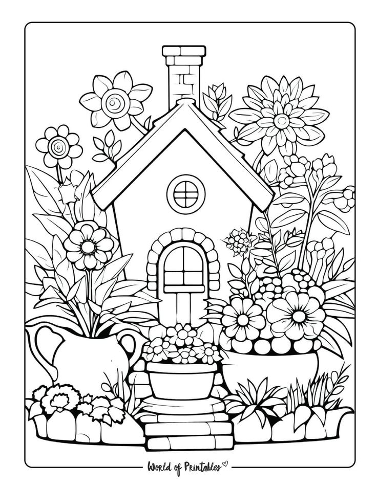 Garden coloring pages free printable printable flower coloring pages bird coloring pages garden coloring pages
