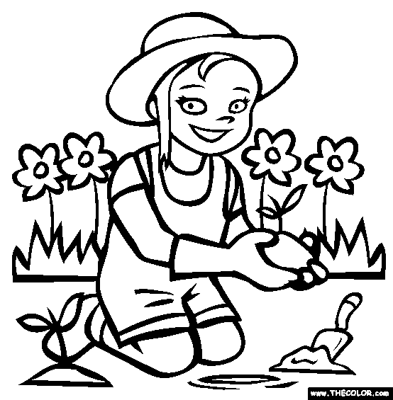 Gardening coloring page free gardening online coloring garden coloring pages coloring pages flower coloring pages