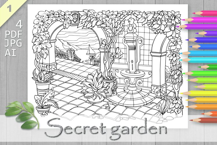 Secret garden coloring page printable adult