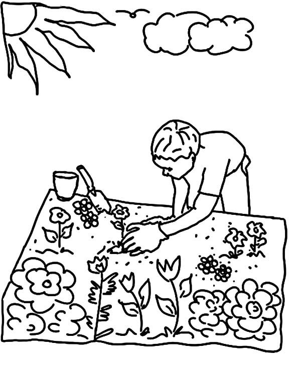 Gardening coloring pages