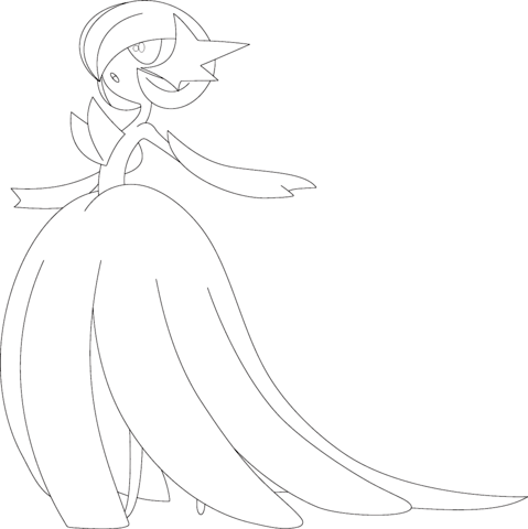 Mega gardevoir coloring page free printable coloring pages