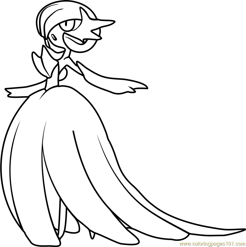 Mega gardevoir pokemon coloring page for kids