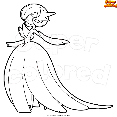 Coloring page pokemon mega gardevoir