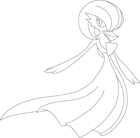 Gardevoir coloring page free printable coloring pages