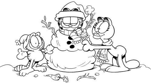 Garfield christmas coloring pages