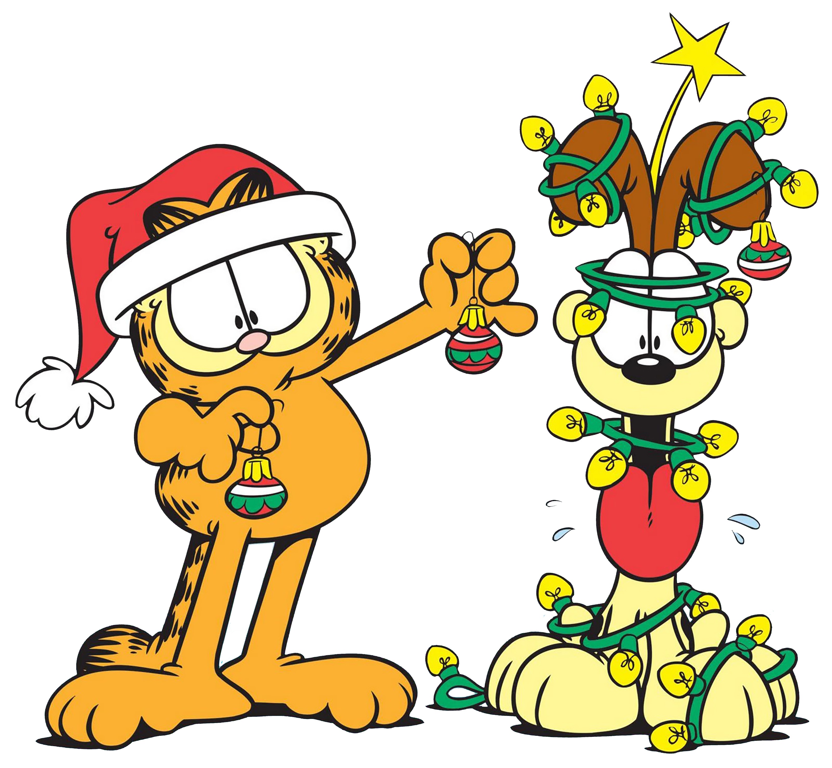 Garfield and odie christmas iron on transfer