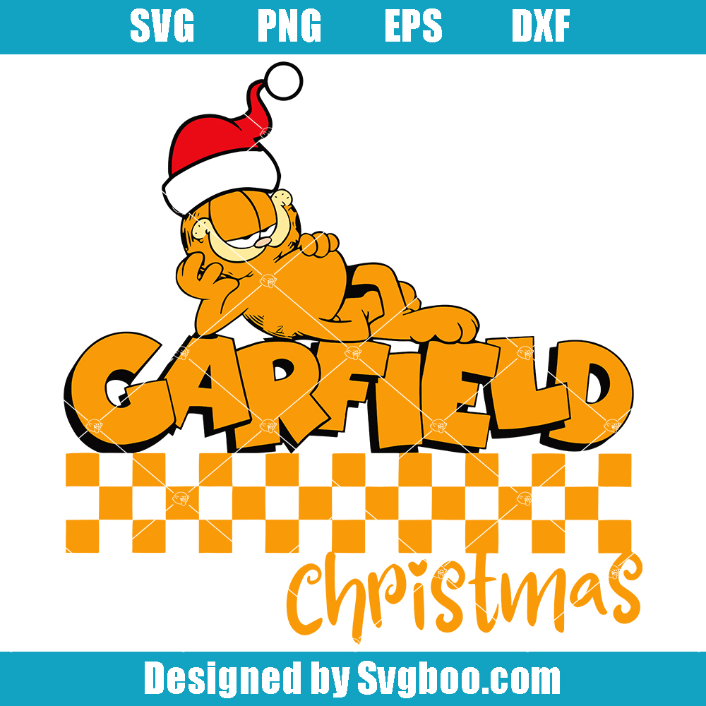 Garfield christmas svg garfield with santa hat svg