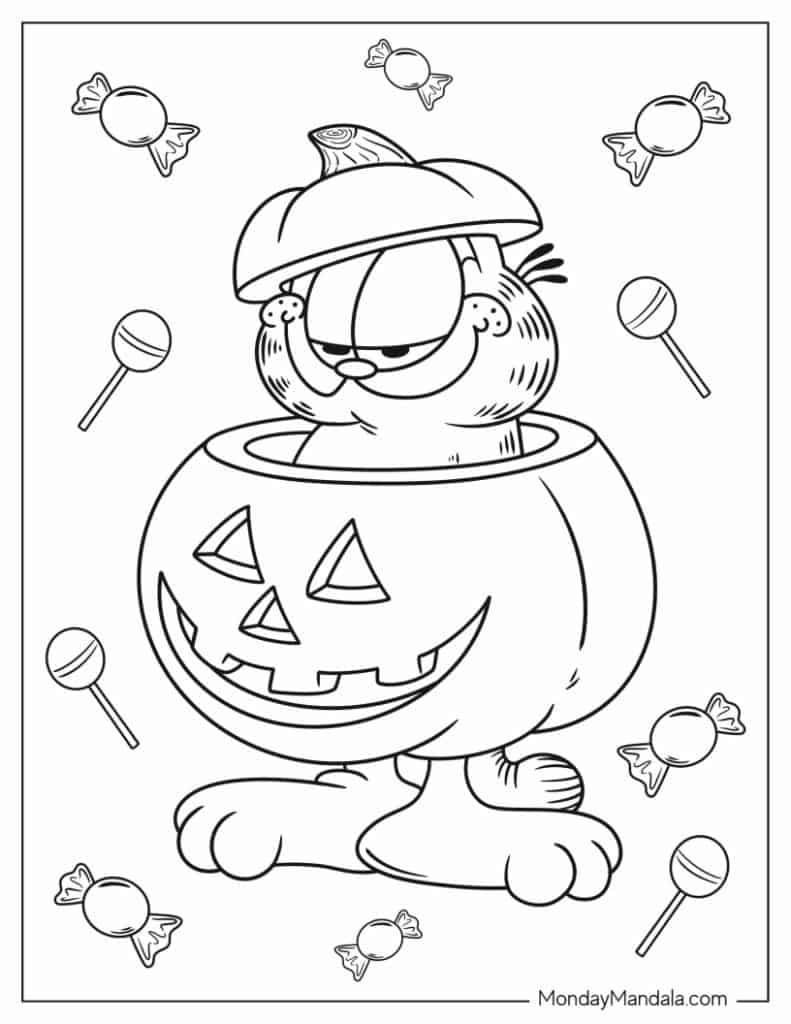 Garfield coloring pages free pdf printables