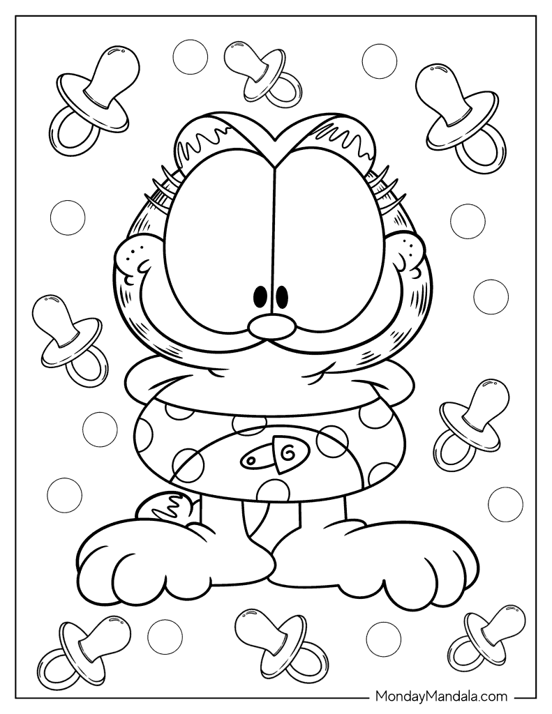 Garfield coloring pages free pdf printables