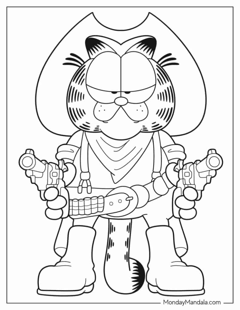 Garfield coloring pages free pdf printables