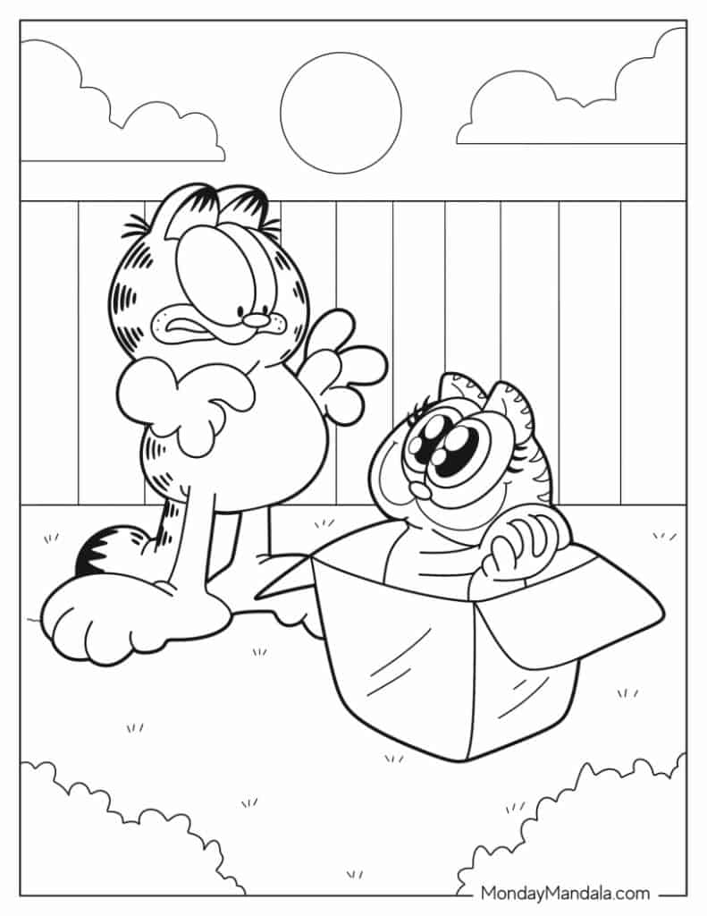 Garfield coloring pages free pdf printables