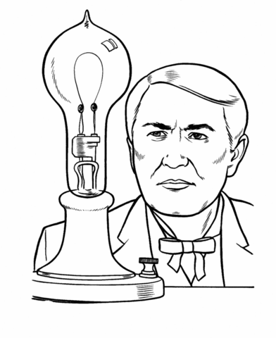 Thomas edison coloring page free printable coloring pages