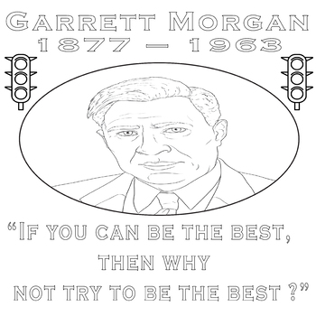 Garrett morgan coloring page quote activity sheet