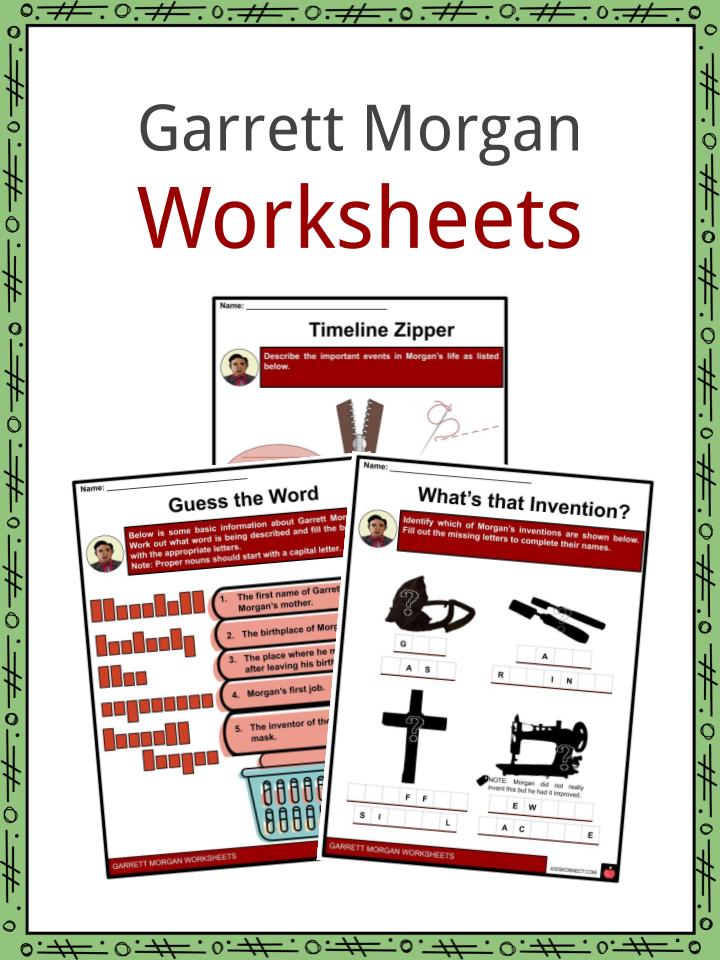 Garrett morgan facts worksheets early years invention for kids