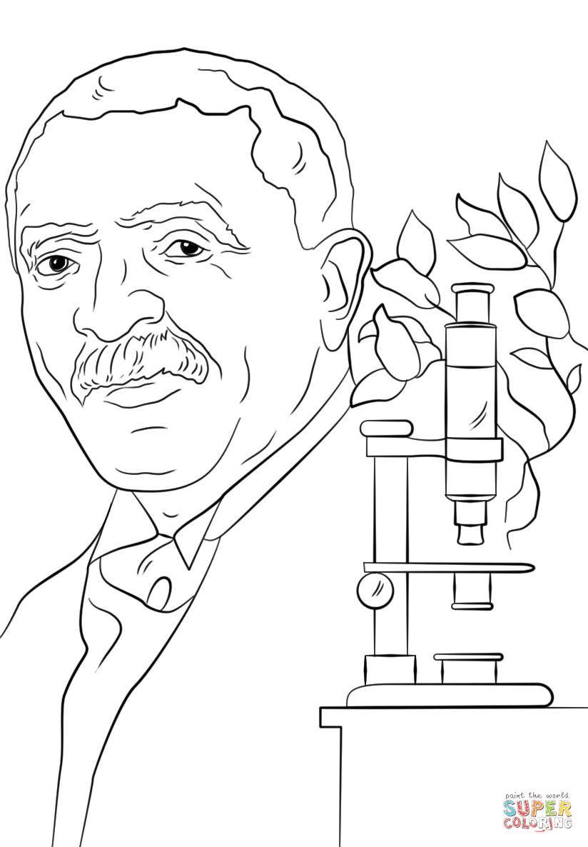 George washington carver coloring page free printable coloring pages