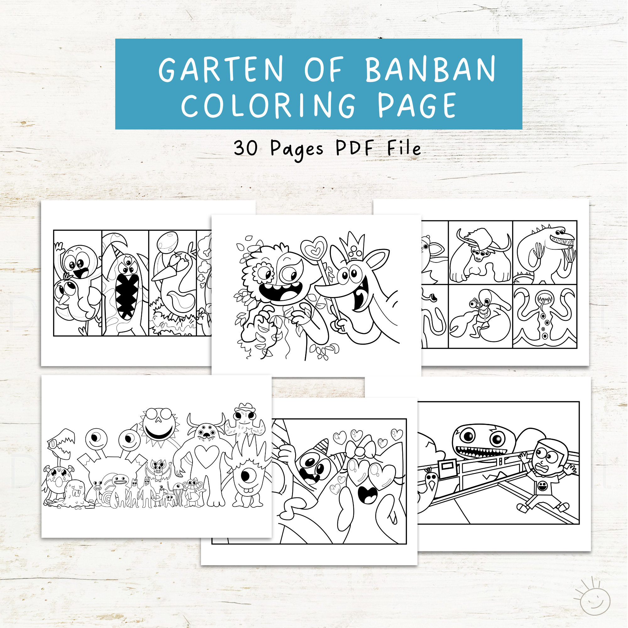 Garten of banban coloring page pages coloring page ready to print letter size for personal use only