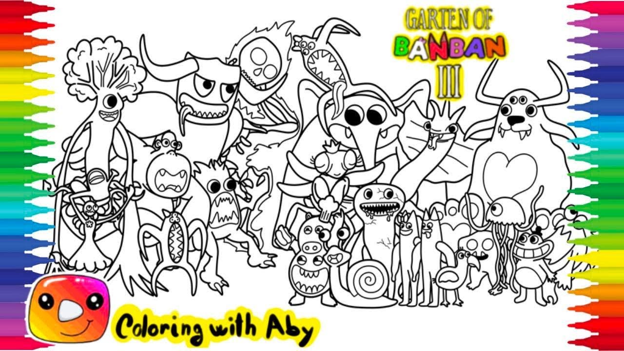 Garten of banban chapter new coloring pages color all new monsters elektronomia