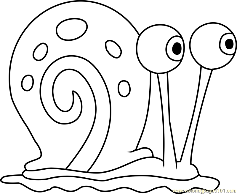 Gary the snail coloring page for kids