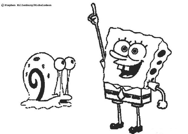 Spongebob and gary the snail coloring pages