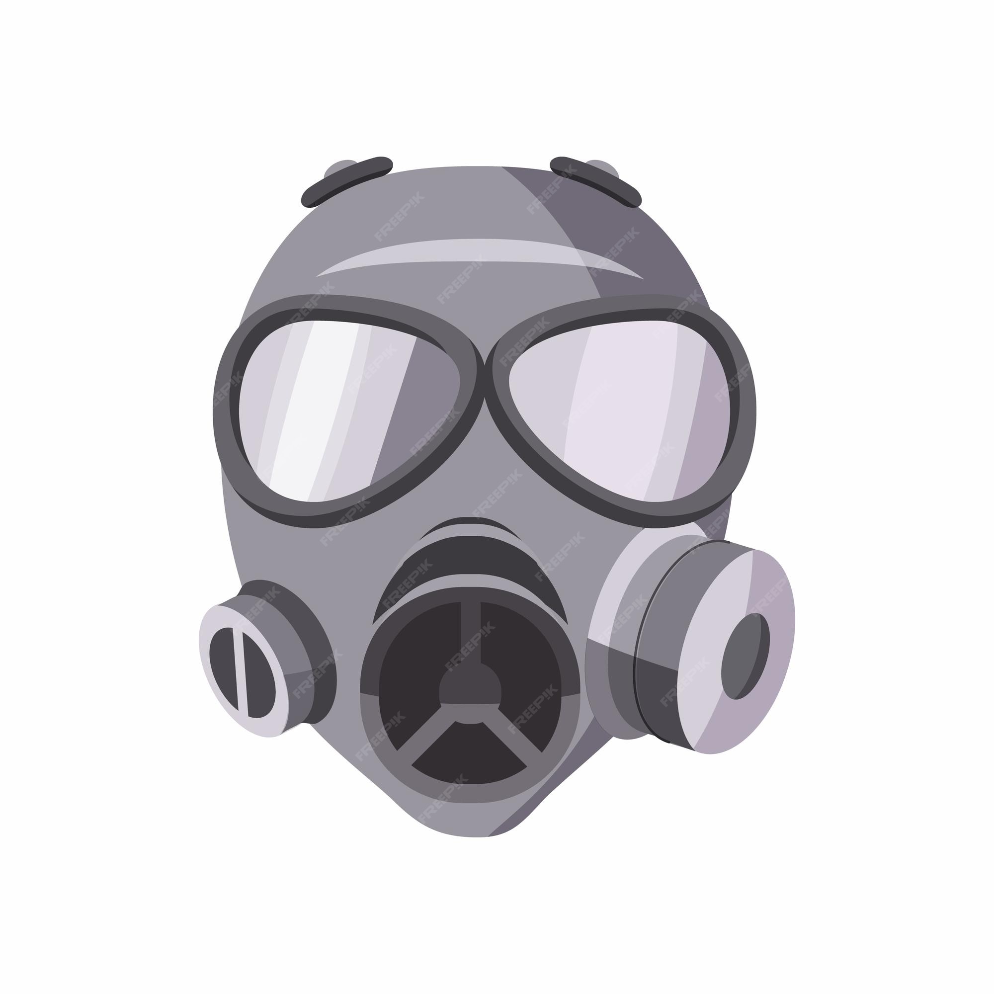 Premium vector gas mask icon in cartoon style isolated on white background equipment symbol