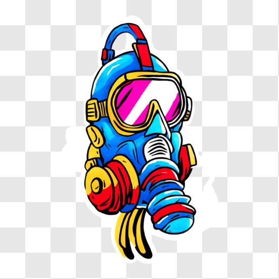 Download colorful gas mask and goggles png online