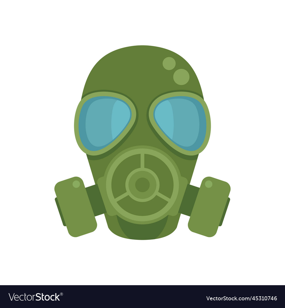 Military gas mask icon flat toxic army royalty free vector