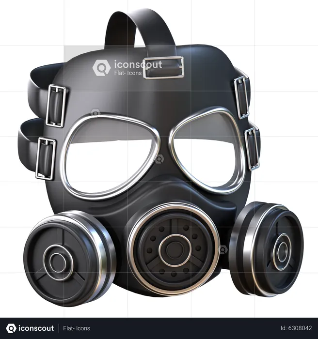 Gas mask d icon download in png obj or blend format