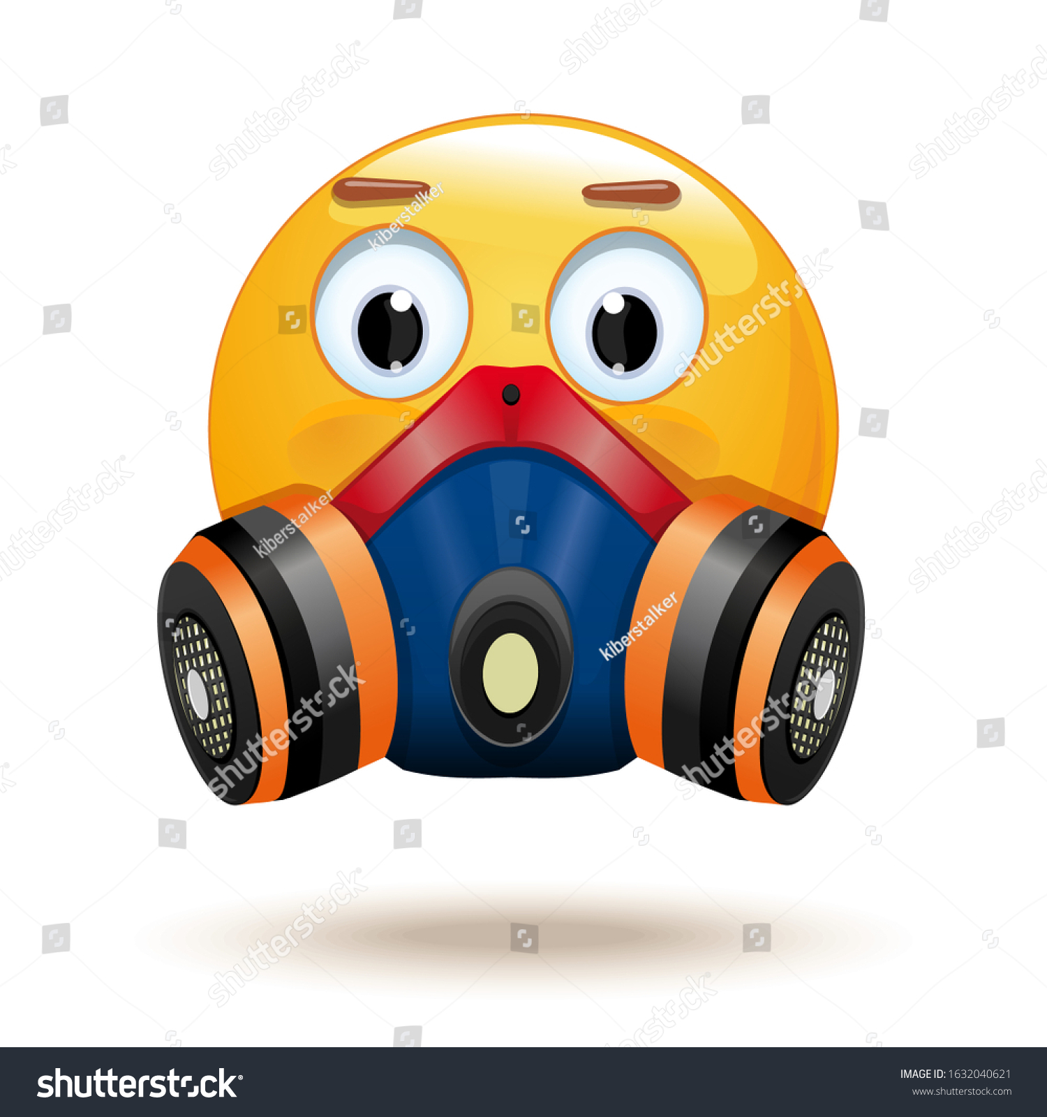 Emoticon respirator emoji gas mask vector stock vector royalty free