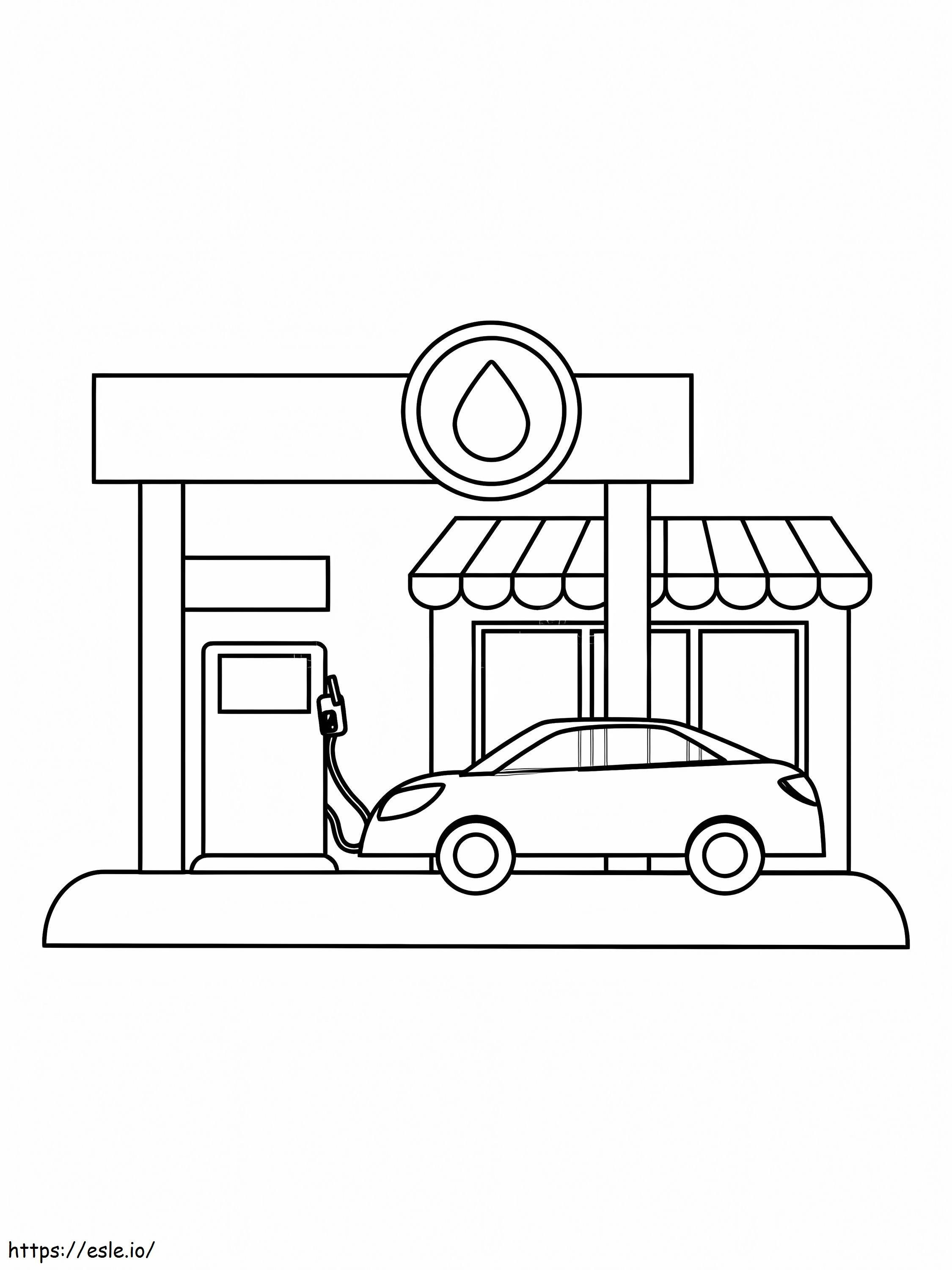 Easy gas statn coloring page