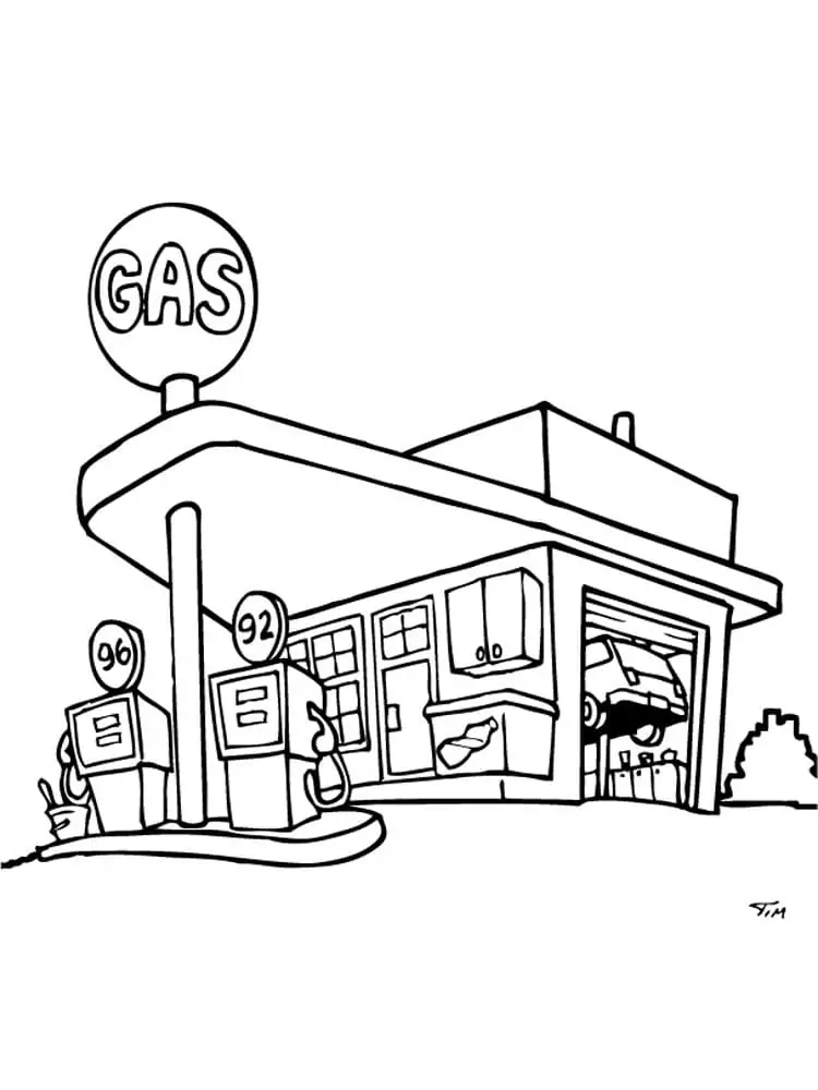 Gas station malvorlagen