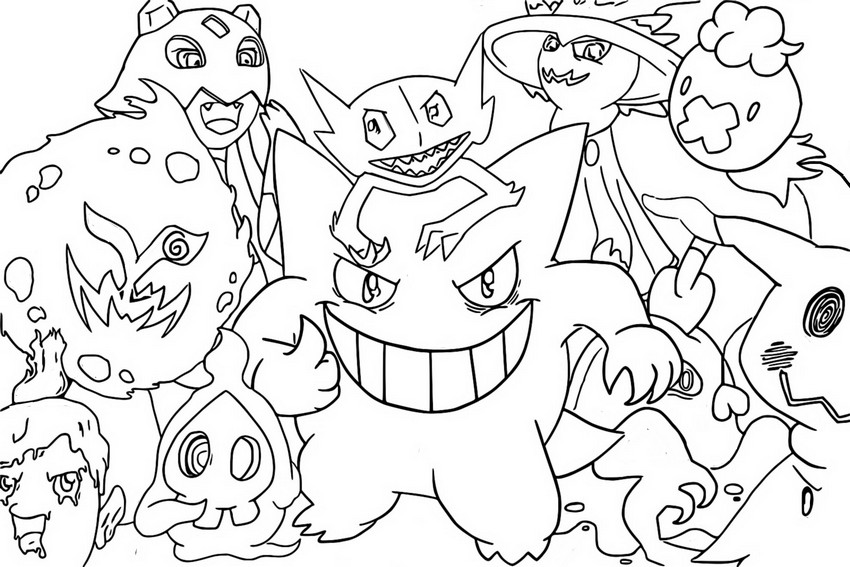 Coloring pages pokãmon gengar