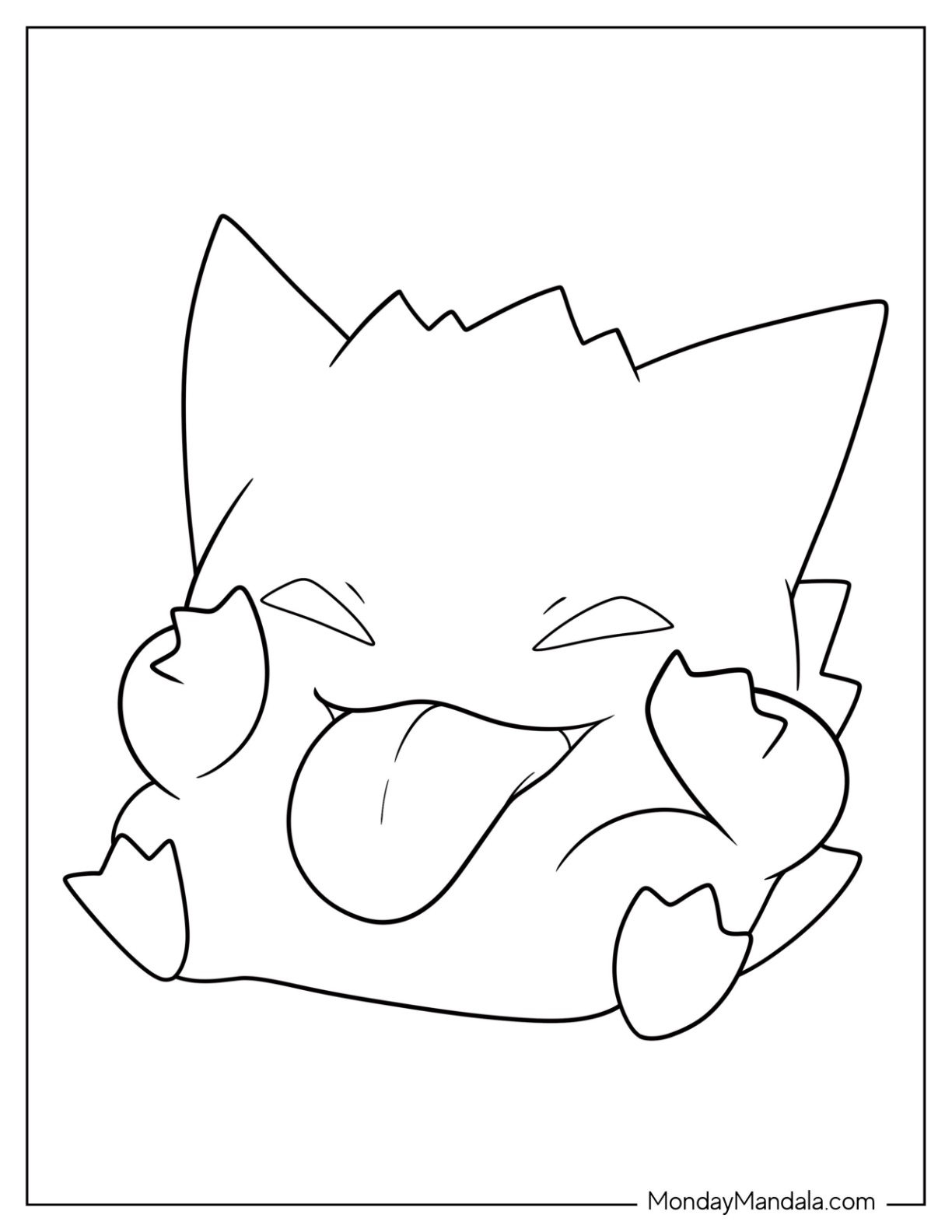 Gengar coloring pages free pdf printables